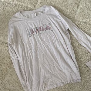 Club Pilates white crew neck sweatshirt